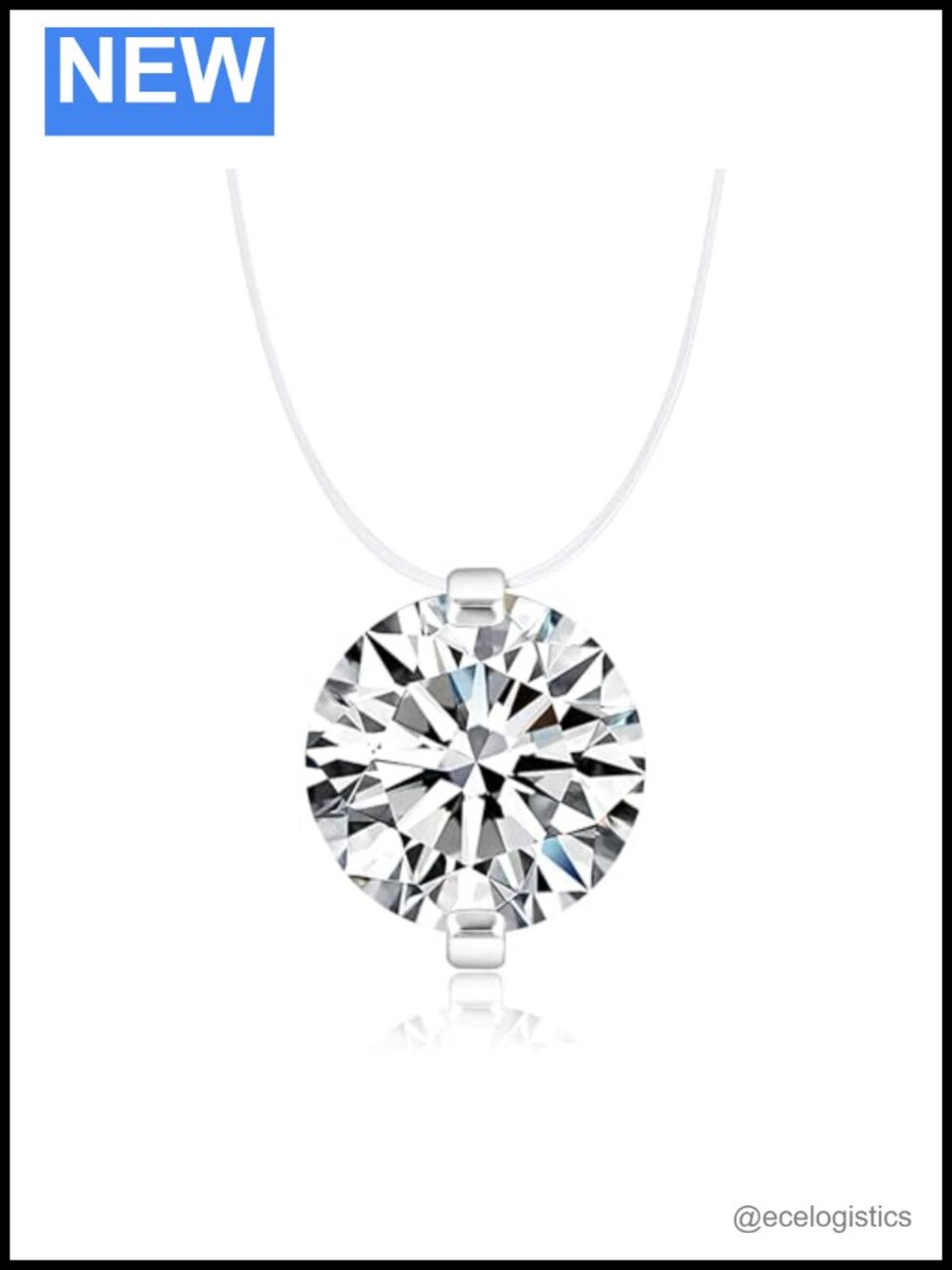 D Color VVS1 Round Cut Moissanite Pendant Necklace 925 Sterling Silver Plated